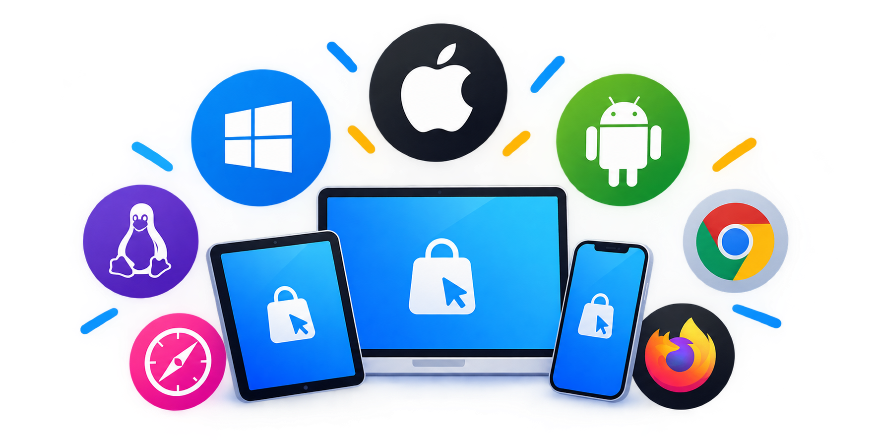 MegaTienda funciona en Windows, Mac, Linux, Android, iOS y en cualquier navegador
